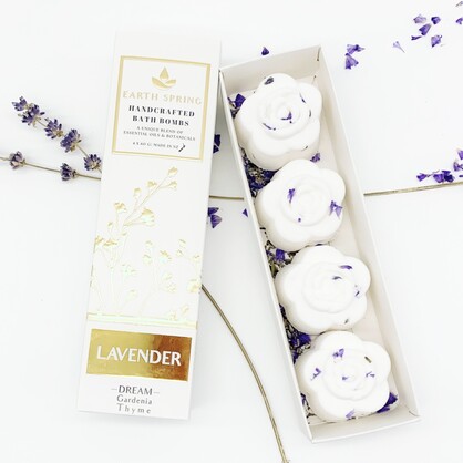 Earth Spring LAVENDER Hand Crafted Bathbombs (4 pack)