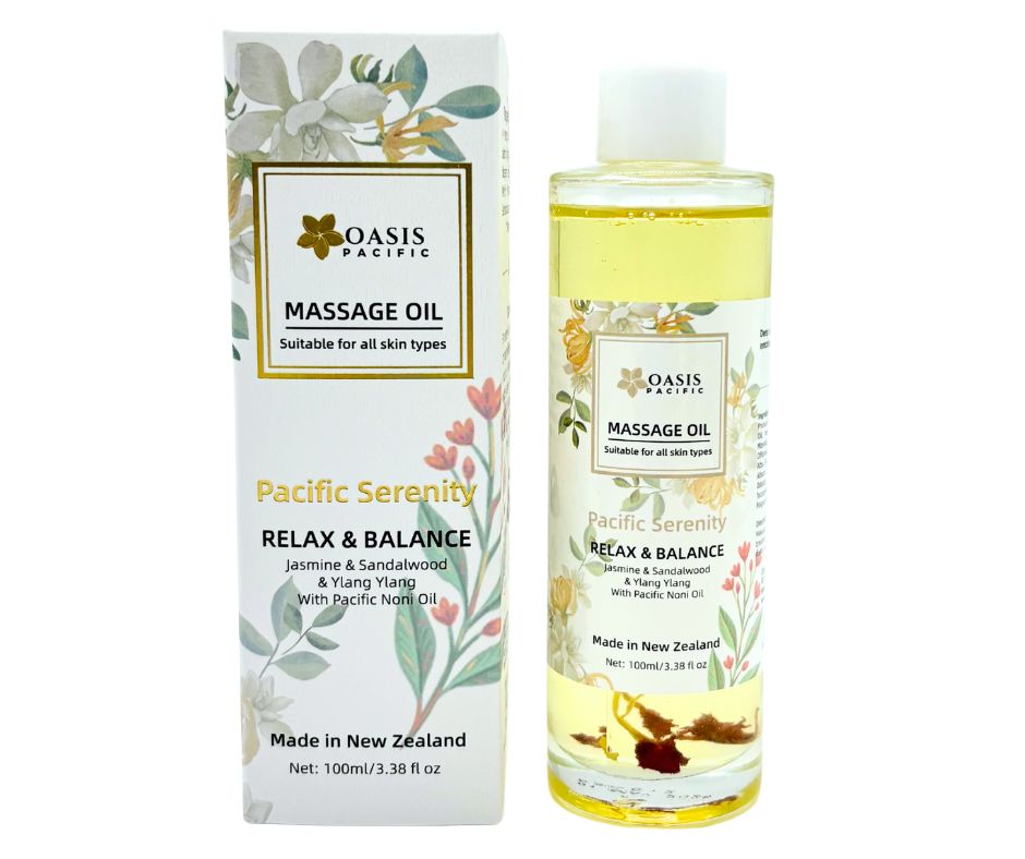 OASIS PACIFIC Pacific Serenity Massage Oil 100ML RELAX & BALANCE  With Pacific Frangipani & Noni Oil