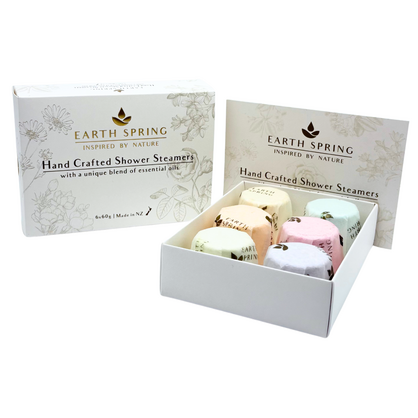 EARTH SPRING Aromatherapy Shower Steamers – Box of 6 Mixed