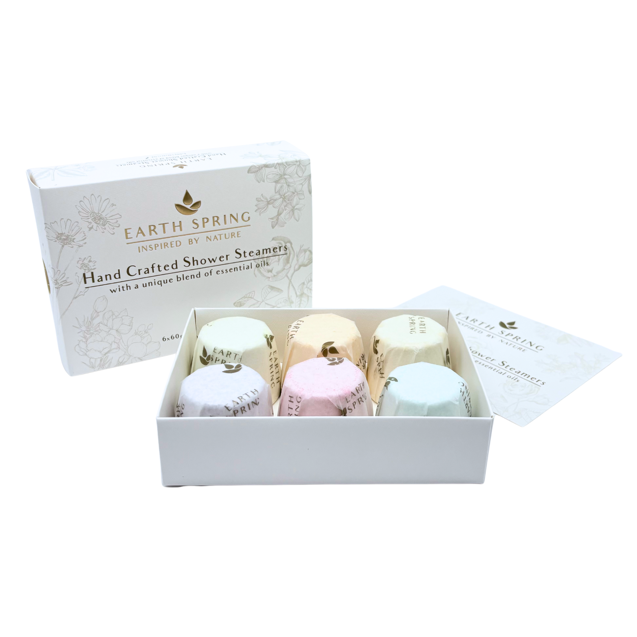 EARTH SPRING Aromatherapy Shower Steamers – Box of 6 Mixed