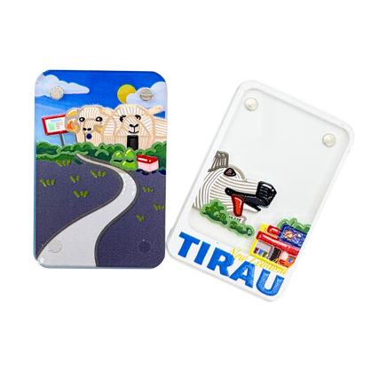 NEW ZEALAND Tirau – 3D Split Ceramic Fridge Magnet