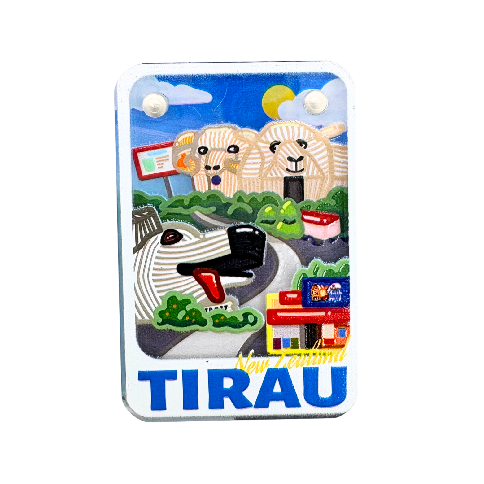 NEW ZEALAND Tirau – 3D Split Ceramic Fridge Magnet