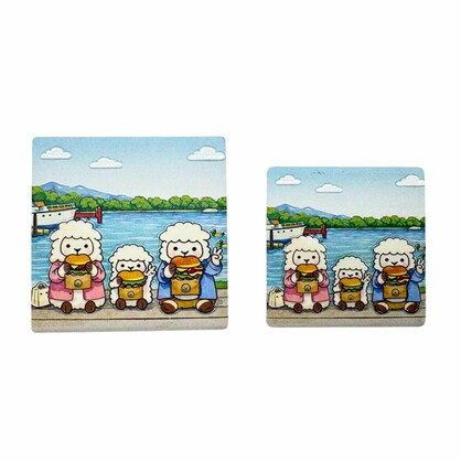 KL South Island Burger Picnic – Ceramic Fridge Magnet (Pastel Artist Collection)