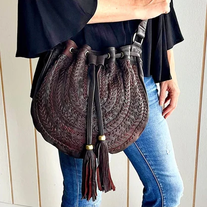 Isla Vintage Brown Weave Bag