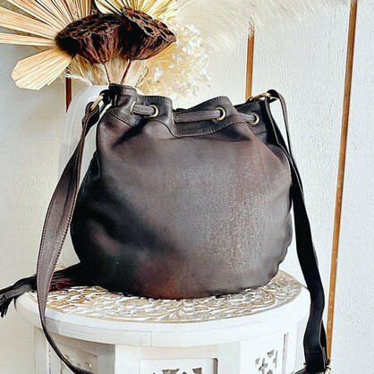 Isla Vintage Brown Weave Bag