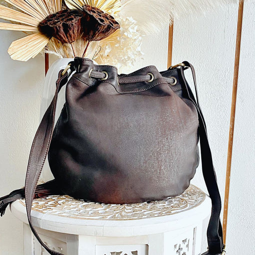 Isla Vintage Brown Weave Bag