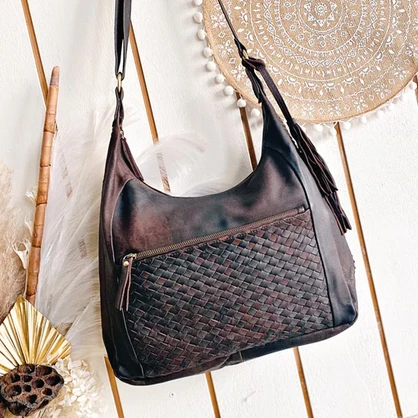 Zaira Vintage Brown Hobo Bag