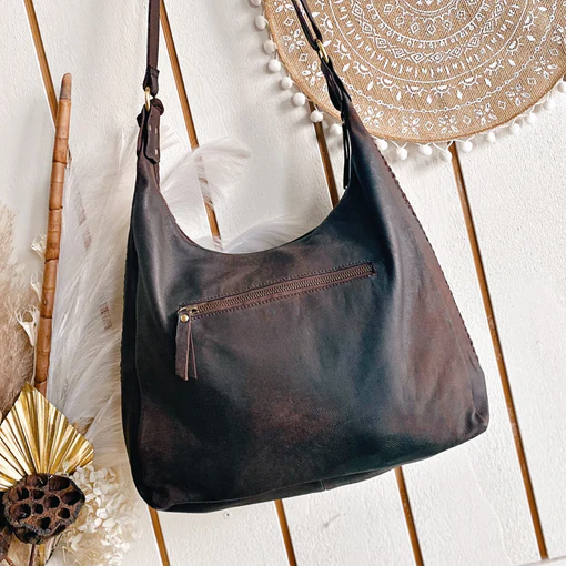 Zaira Vintage Brown Hobo Bag