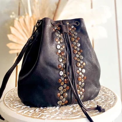 Bettina Studded Bucket Bag