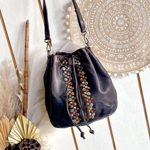 Bettina Studded Bucket Bag