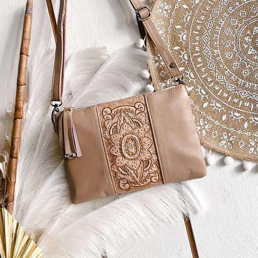 Blush Boho Sunflower Crossbody Bag