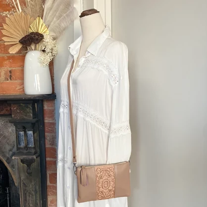 Blush Boho Sunflower Crossbody Bag