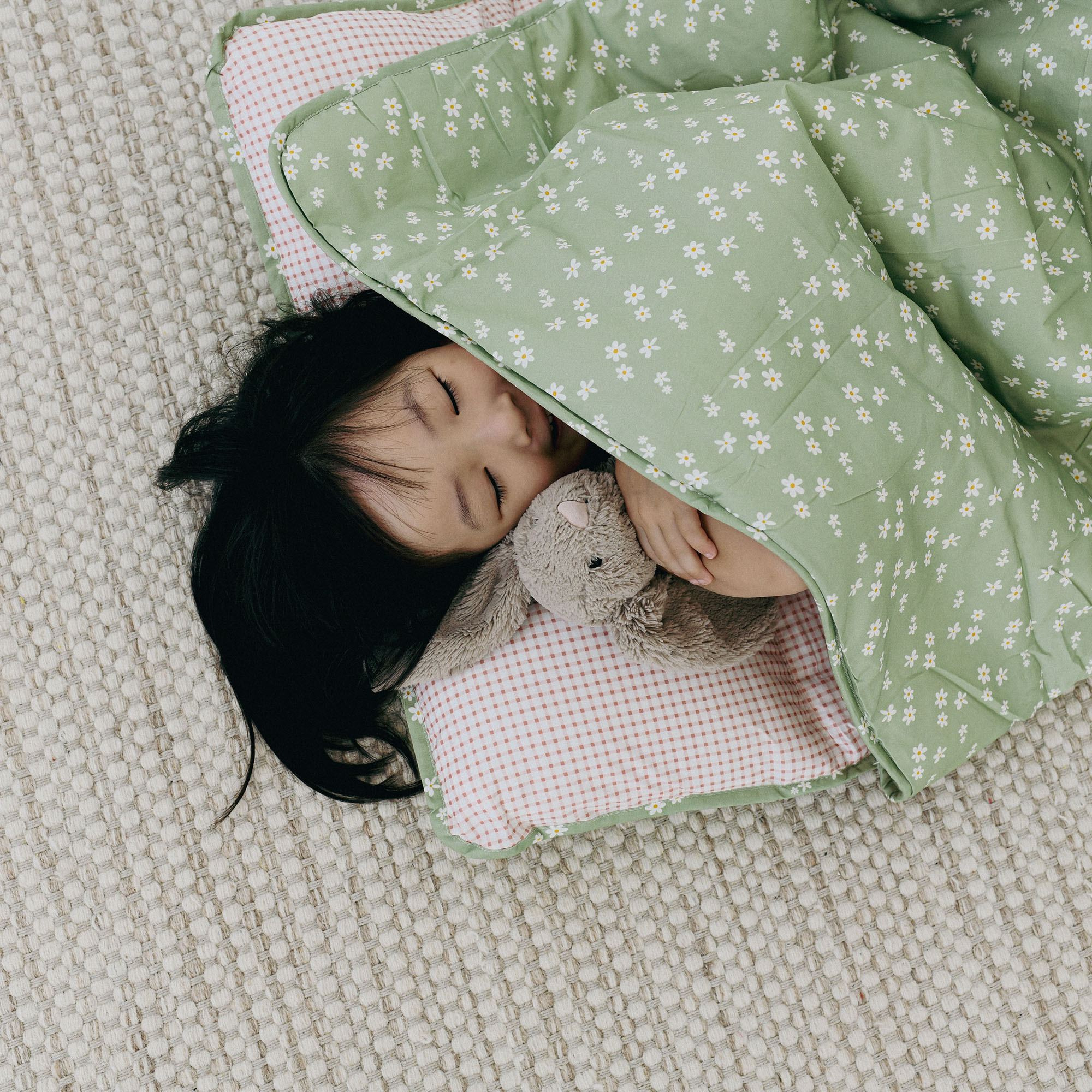 Cotton Kids Nap Mat - Green Blossom