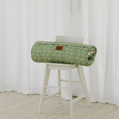 Cotton Kids Nap Mat - Green Blossom