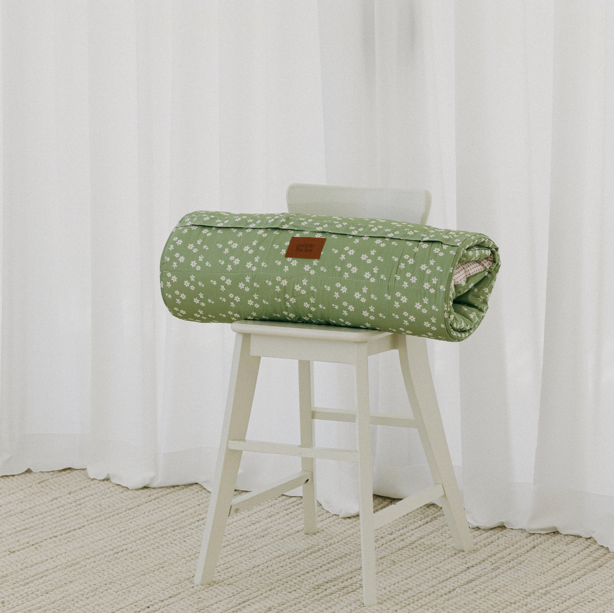 Cotton Kids Nap Mat - Green Blossom