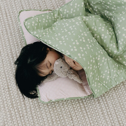Cotton Kids Nap Mat - Green Blossom