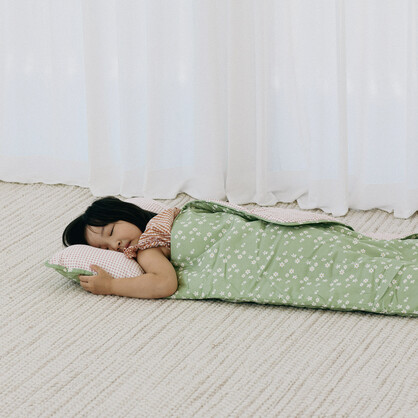 Cotton Kids Nap Mat - Green Blossom