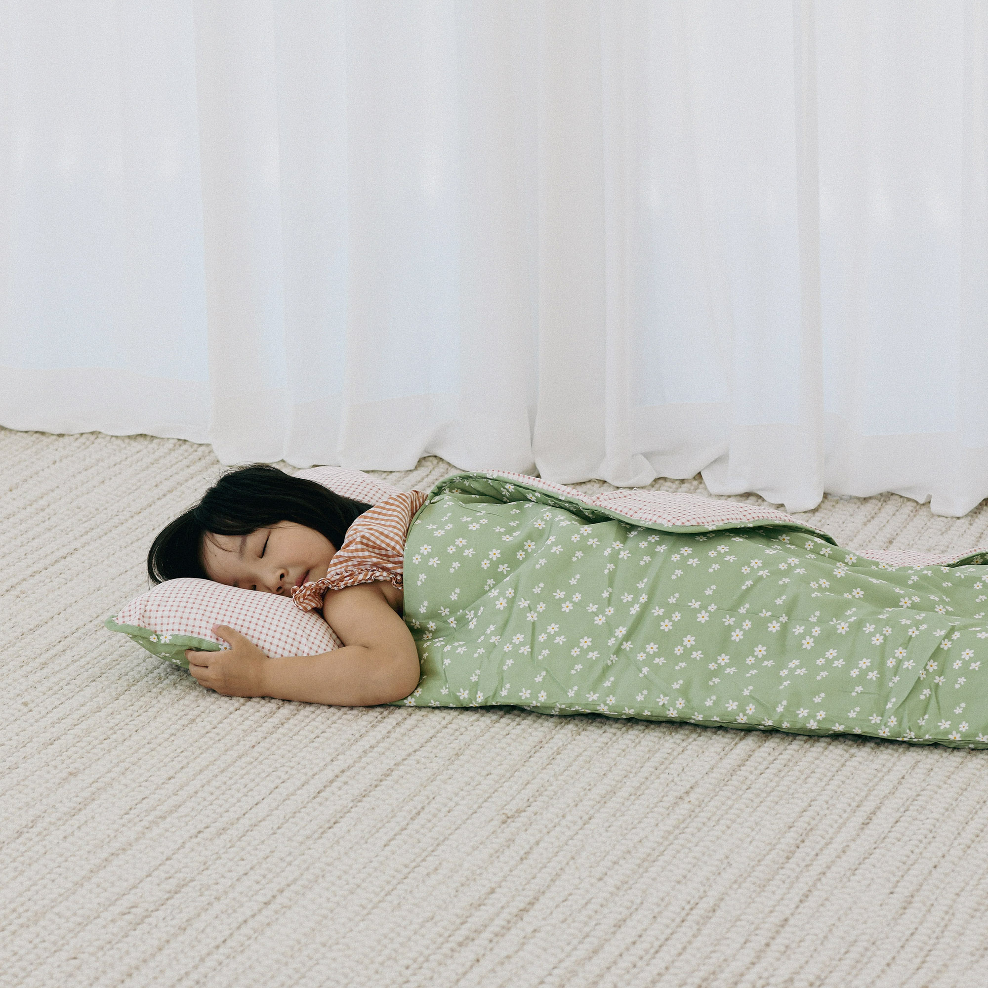 Cotton Kids Nap Mat - Green Blossom