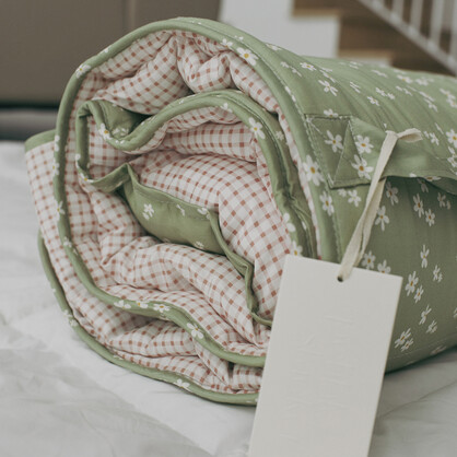 Cotton Kids Nap Mat - Green Blossom