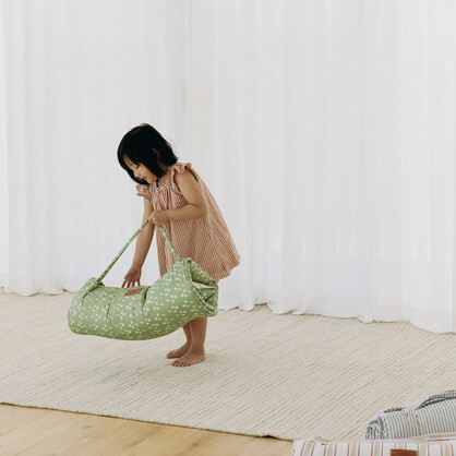 Cotton Kids Nap Mat - Green Blossom