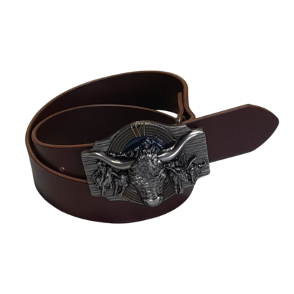 Swagman Leather Australian Made Longhorn Cowboy Belt/Real Italian Leather - 38mm (1.5”)