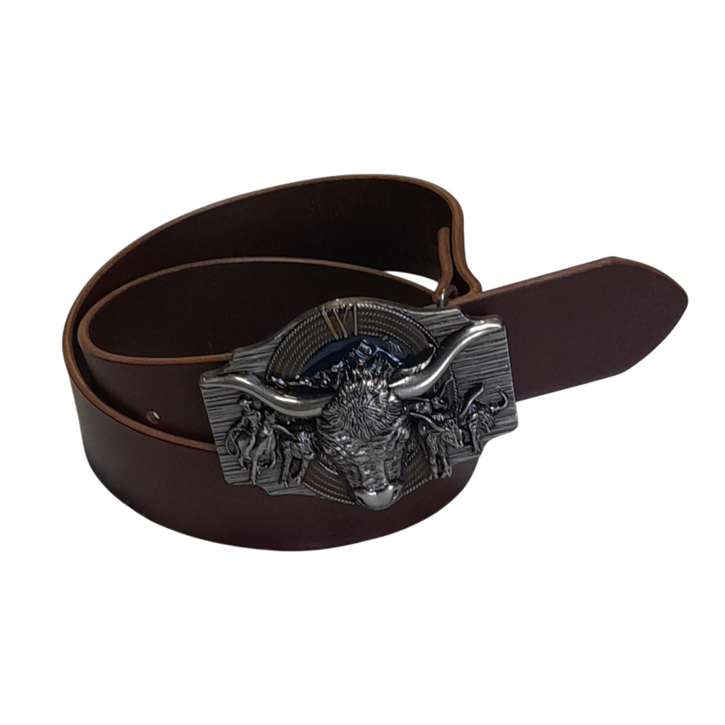 Swagman Leather Australian Made Longhorn Cowboy Belt/Real Italian Leather - 38mm (1.5”)