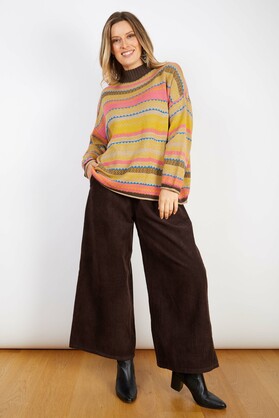COTTON & RECYCLED FIBERS KNIT YELLOW AND PINK