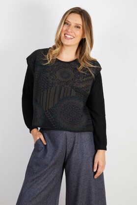 COTTON & RECYCLED FIBERS VEST BLACK