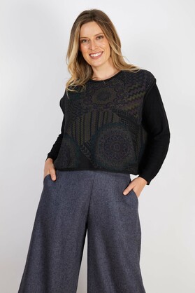 COTTON & RECYCLED FIBERS VEST BLACK