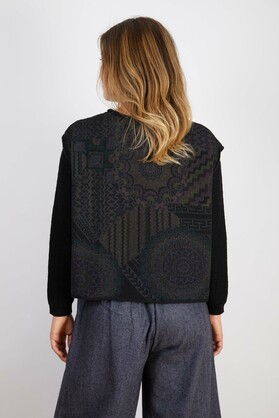 COTTON & RECYCLED FIBERS VEST BLACK