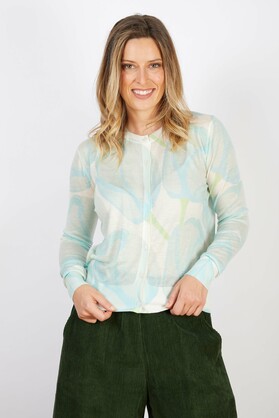 COTTON CASHMERE BLEND CARDIGAN TULIPS