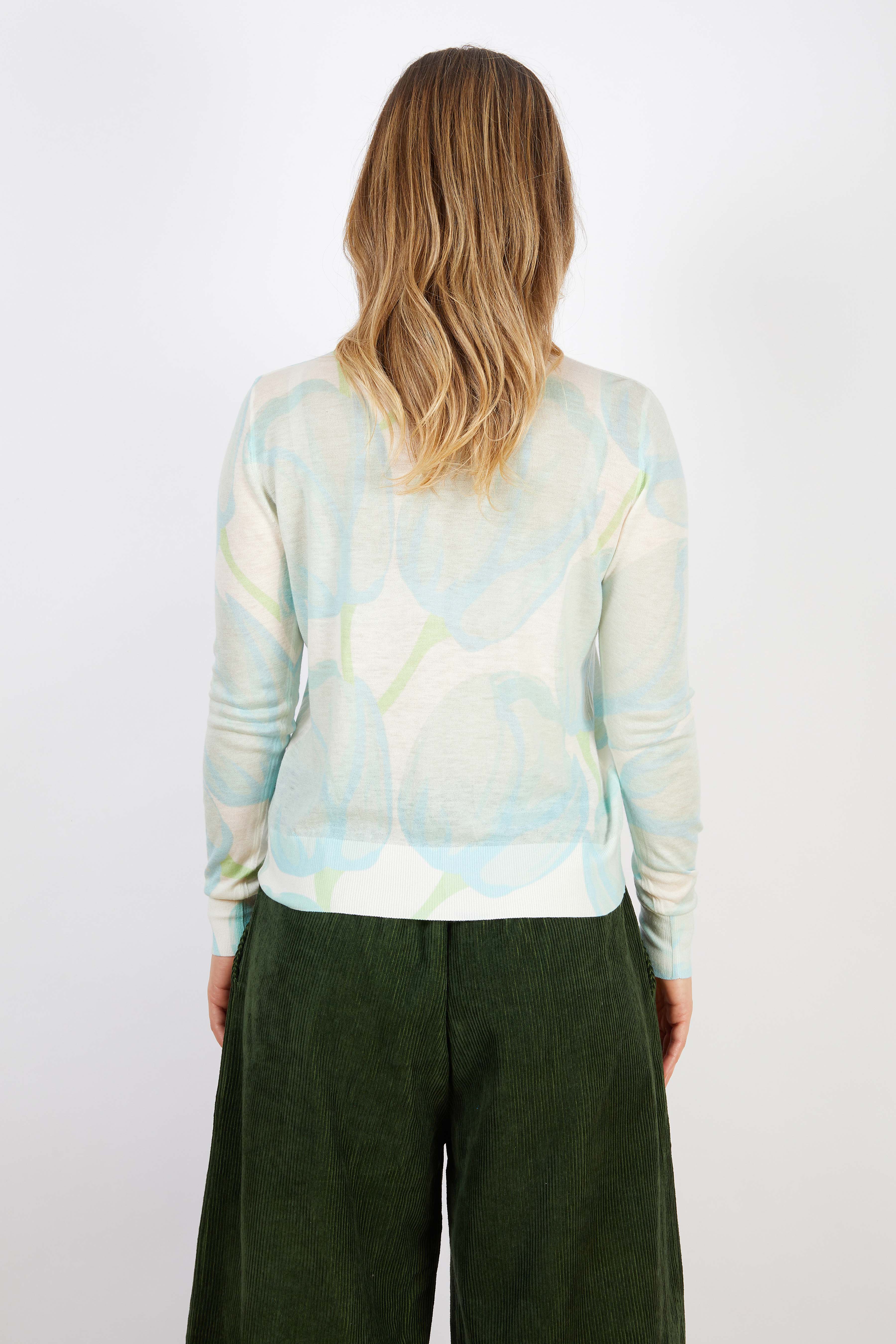 COTTON CASHMERE BLEND CARDIGAN TULIPS