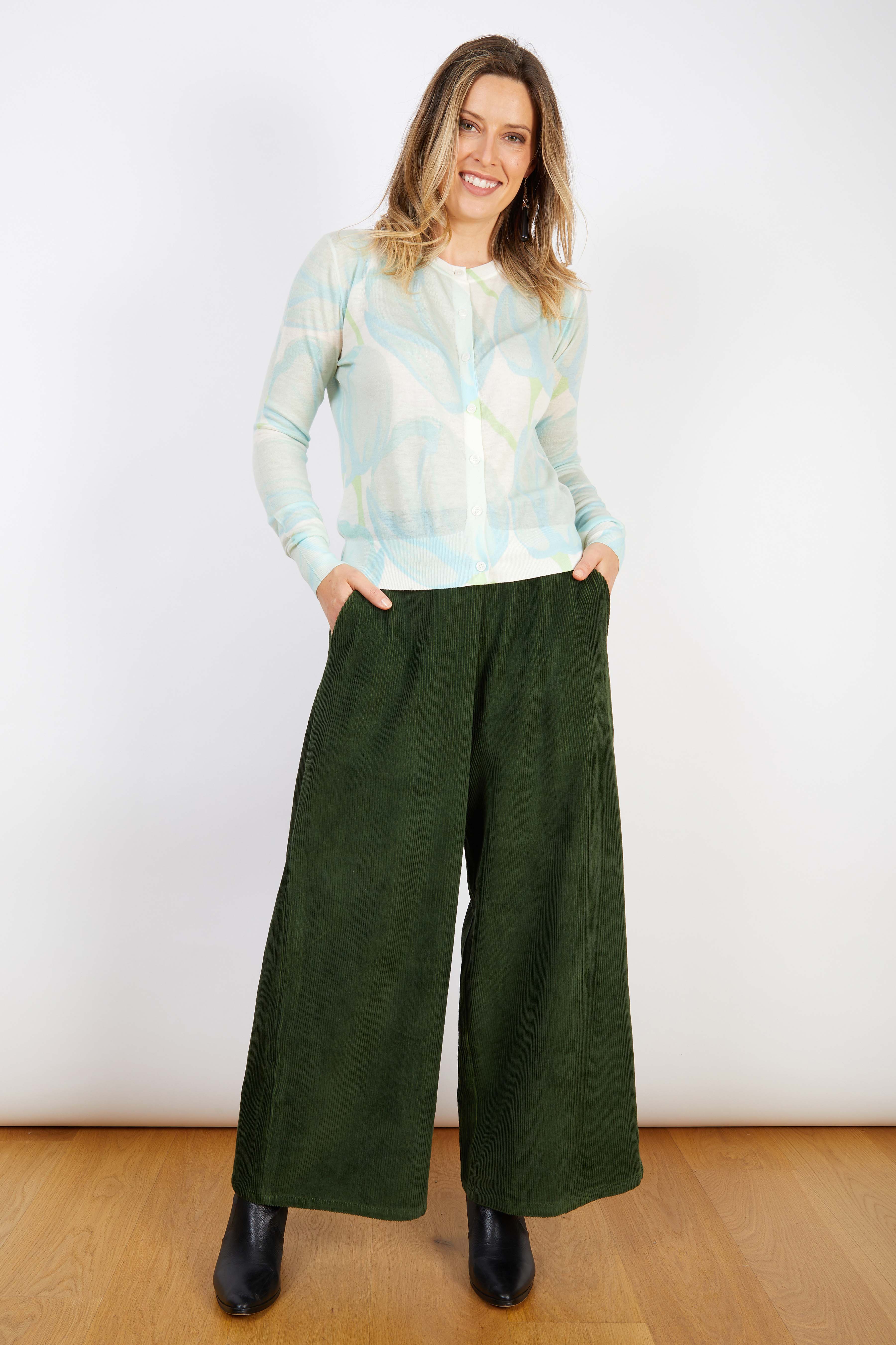 COTTON CASHMERE BLEND CARDIGAN TULIPS
