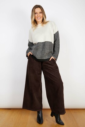 WOOL BLEND KNIT WHITE AND BLACK