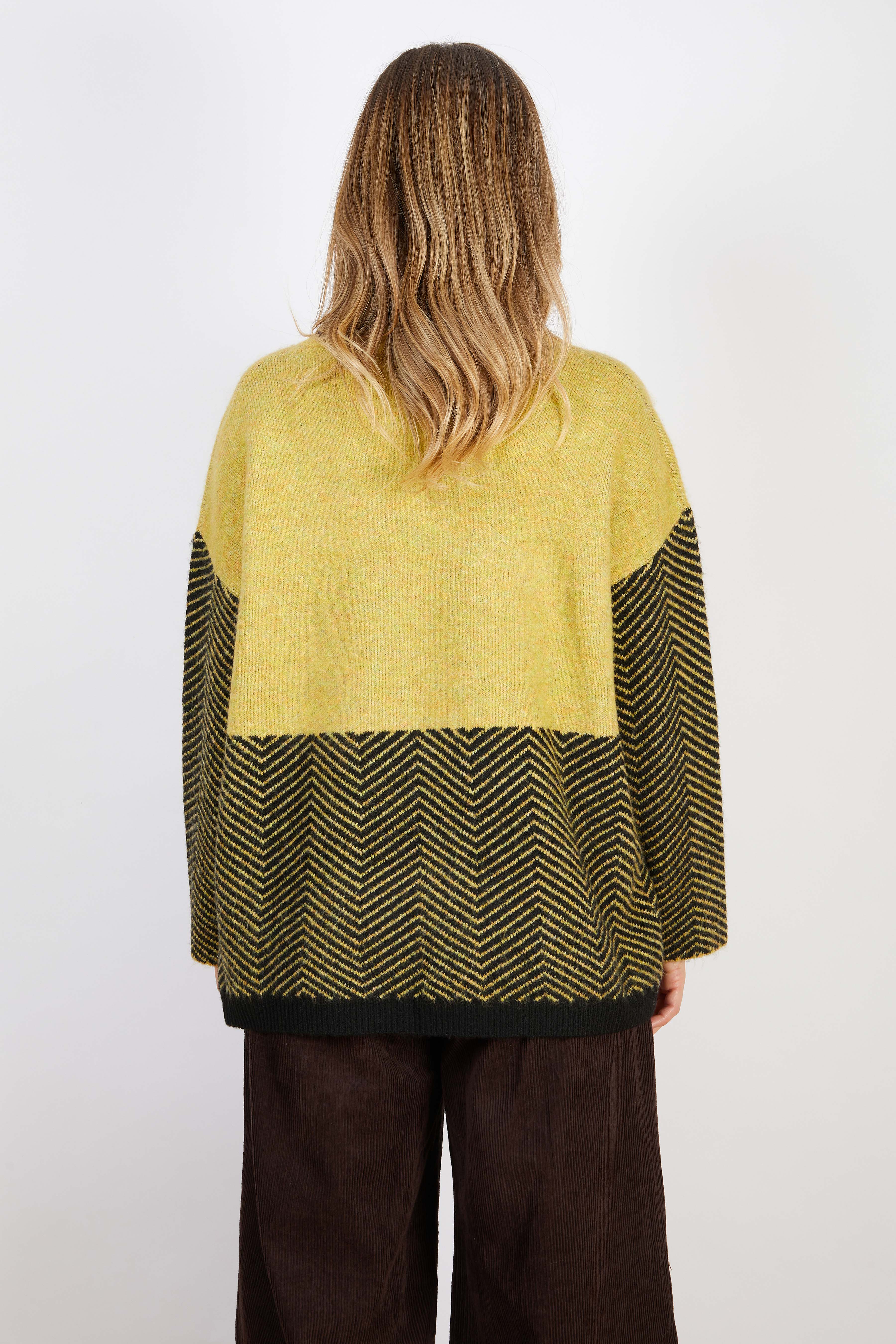 WOOL BLEND KNIT YELLOW AND BLACK