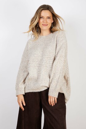 WOOL BLEND KNIT CREAM