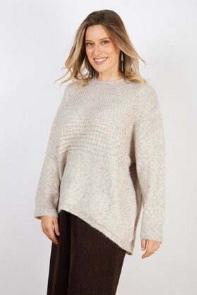 WOOL BLEND KNIT CREAM