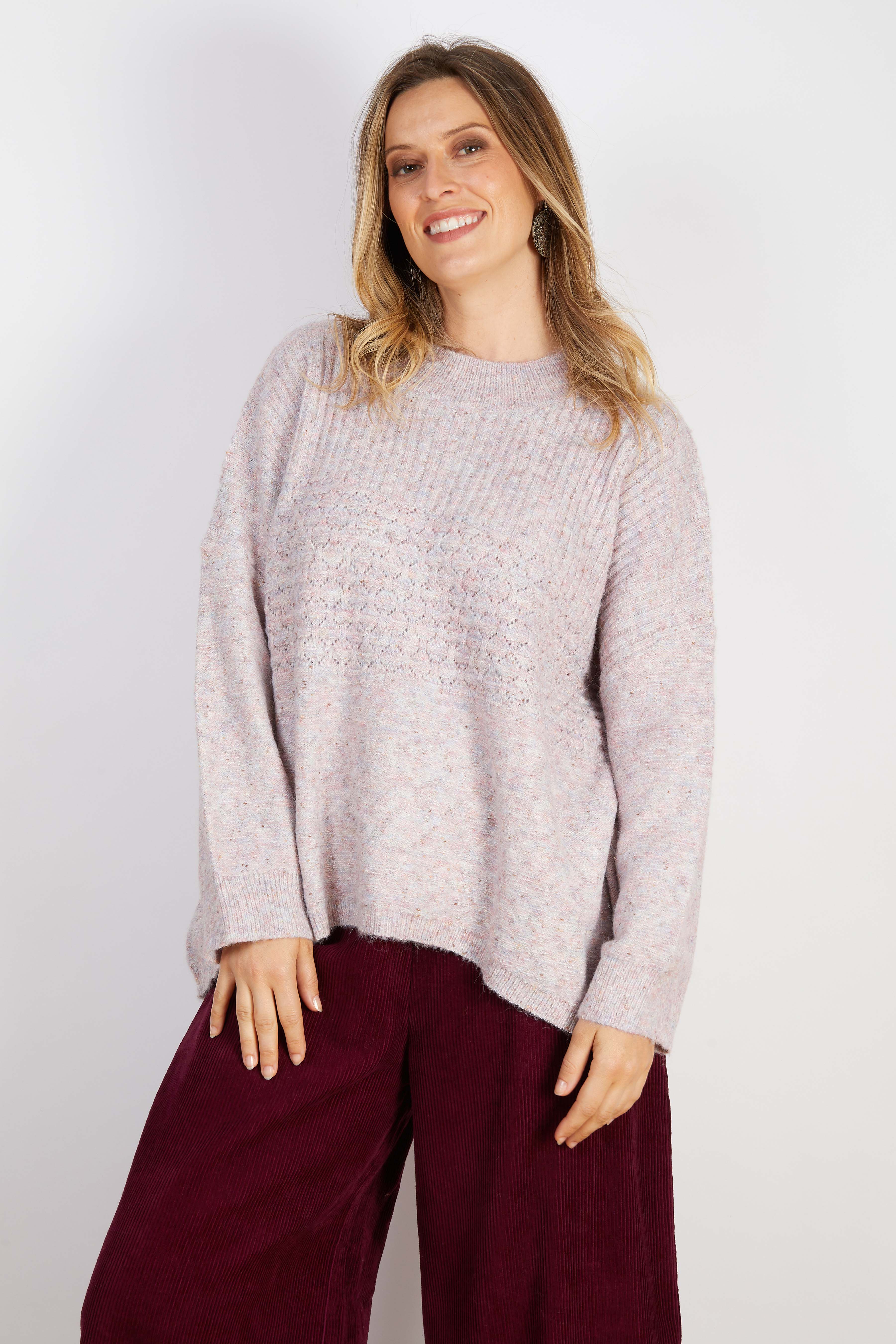WOOL BLEND KNIT GREY