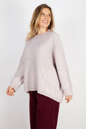 WOOL BLEND KNIT GREY