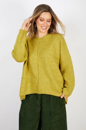 WOOL BLEND KNIT MUSTARD