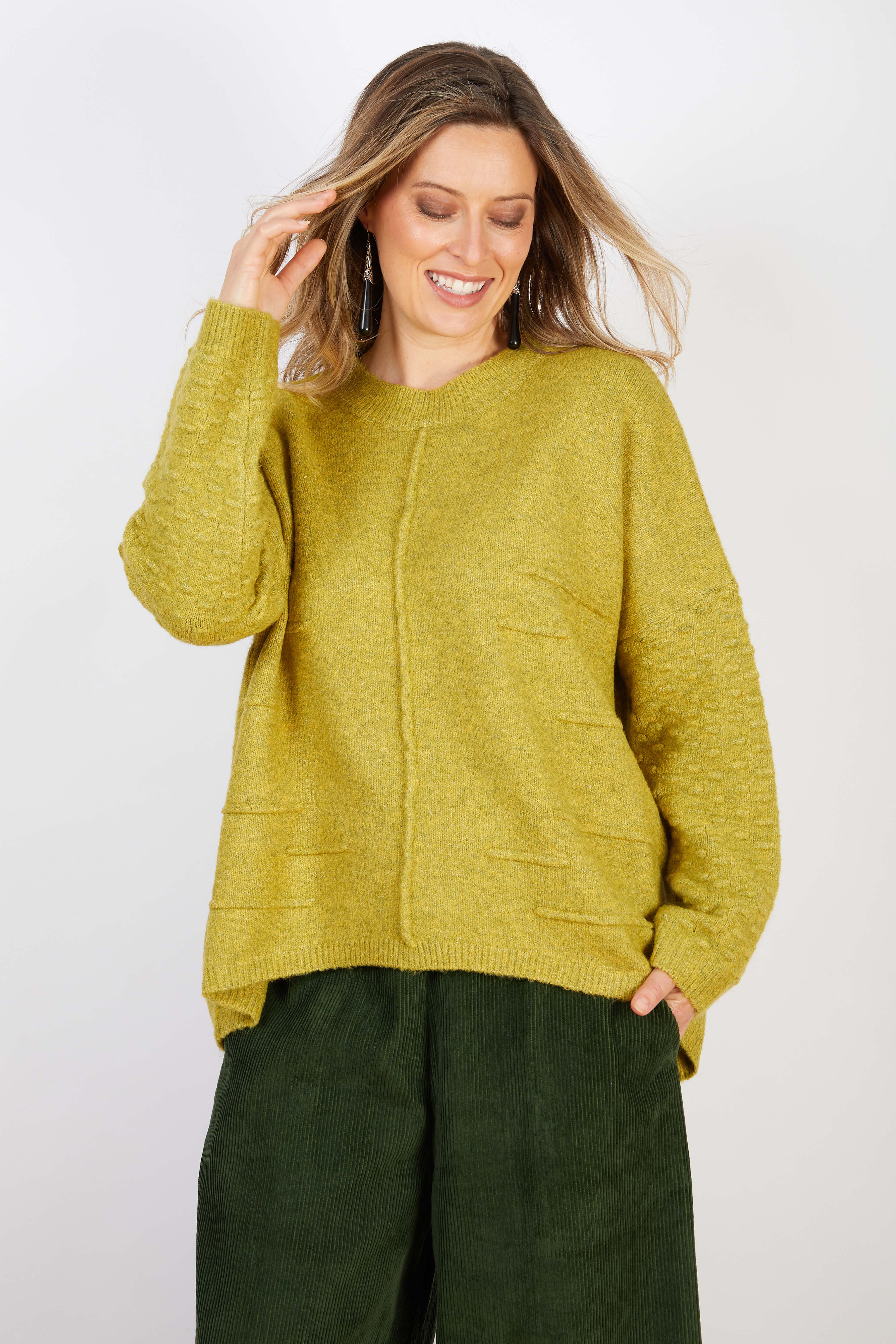 WOOL BLEND KNIT MUSTARD