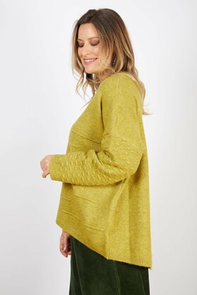 WOOL BLEND KNIT MUSTARD