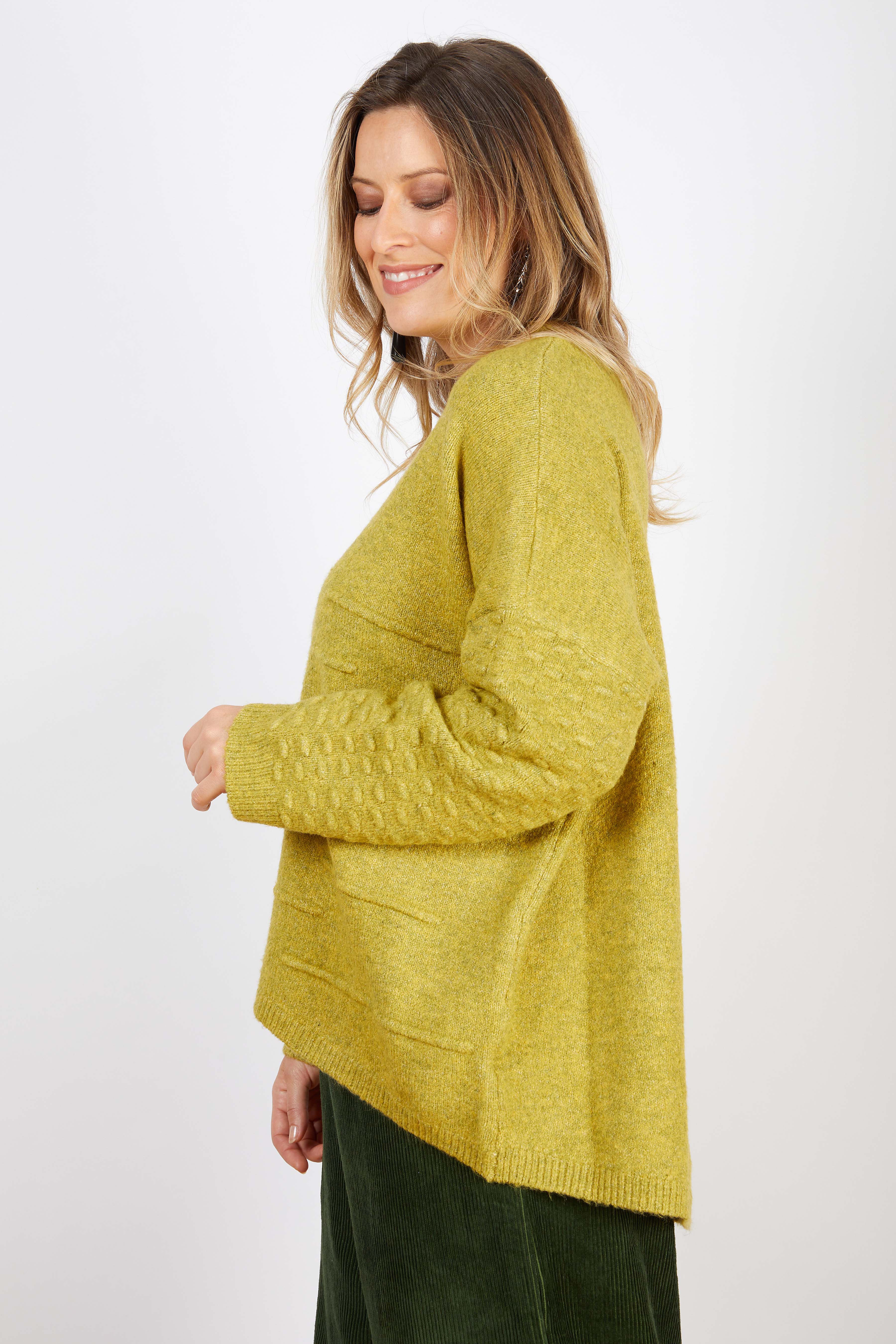 WOOL BLEND KNIT MUSTARD