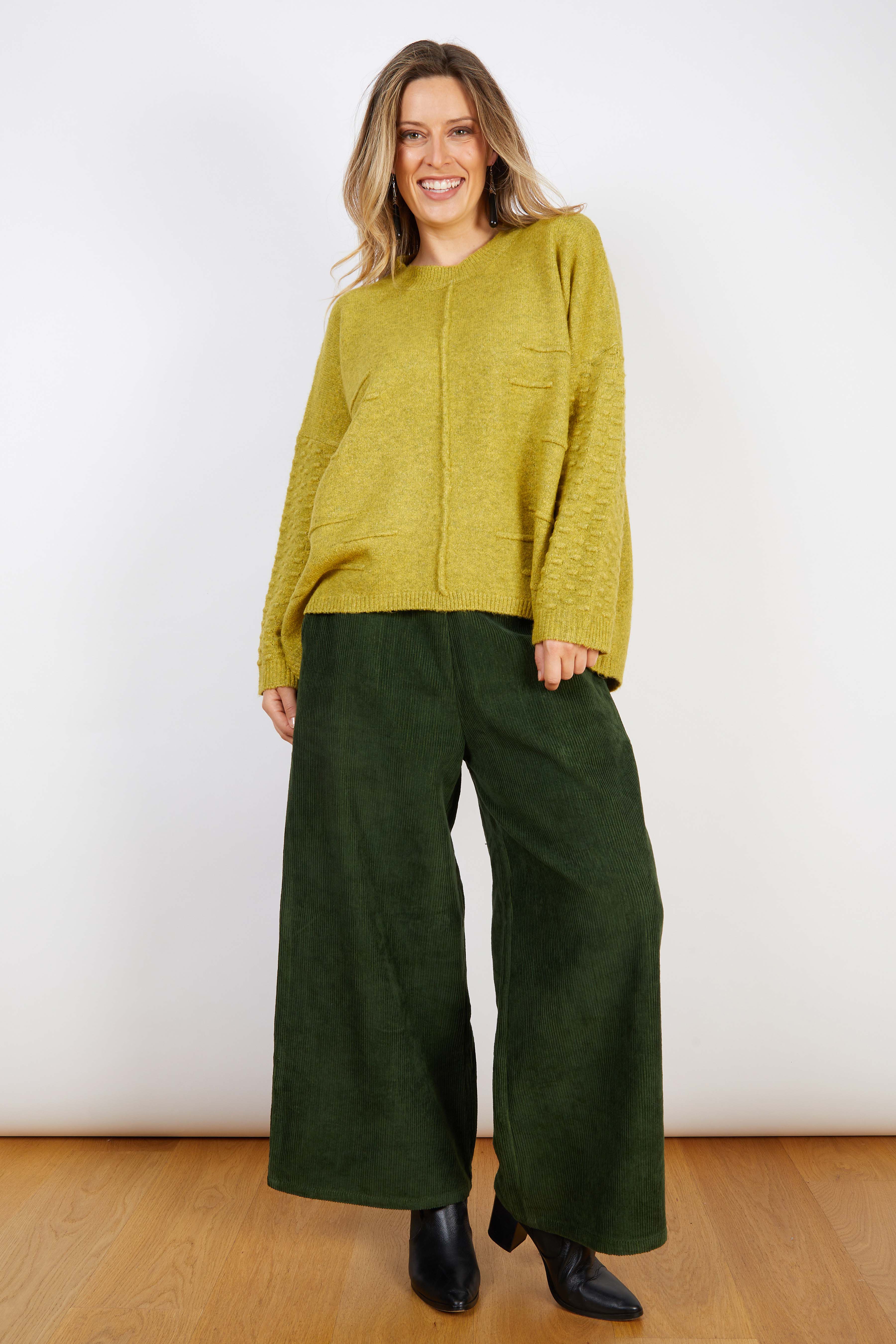 WOOL BLEND KNIT MUSTARD