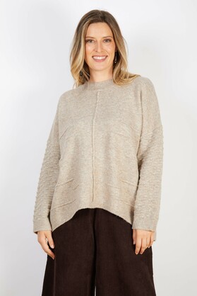 WOOL BLEND KNIT CAMEL