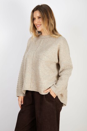 WOOL BLEND KNIT CAMEL