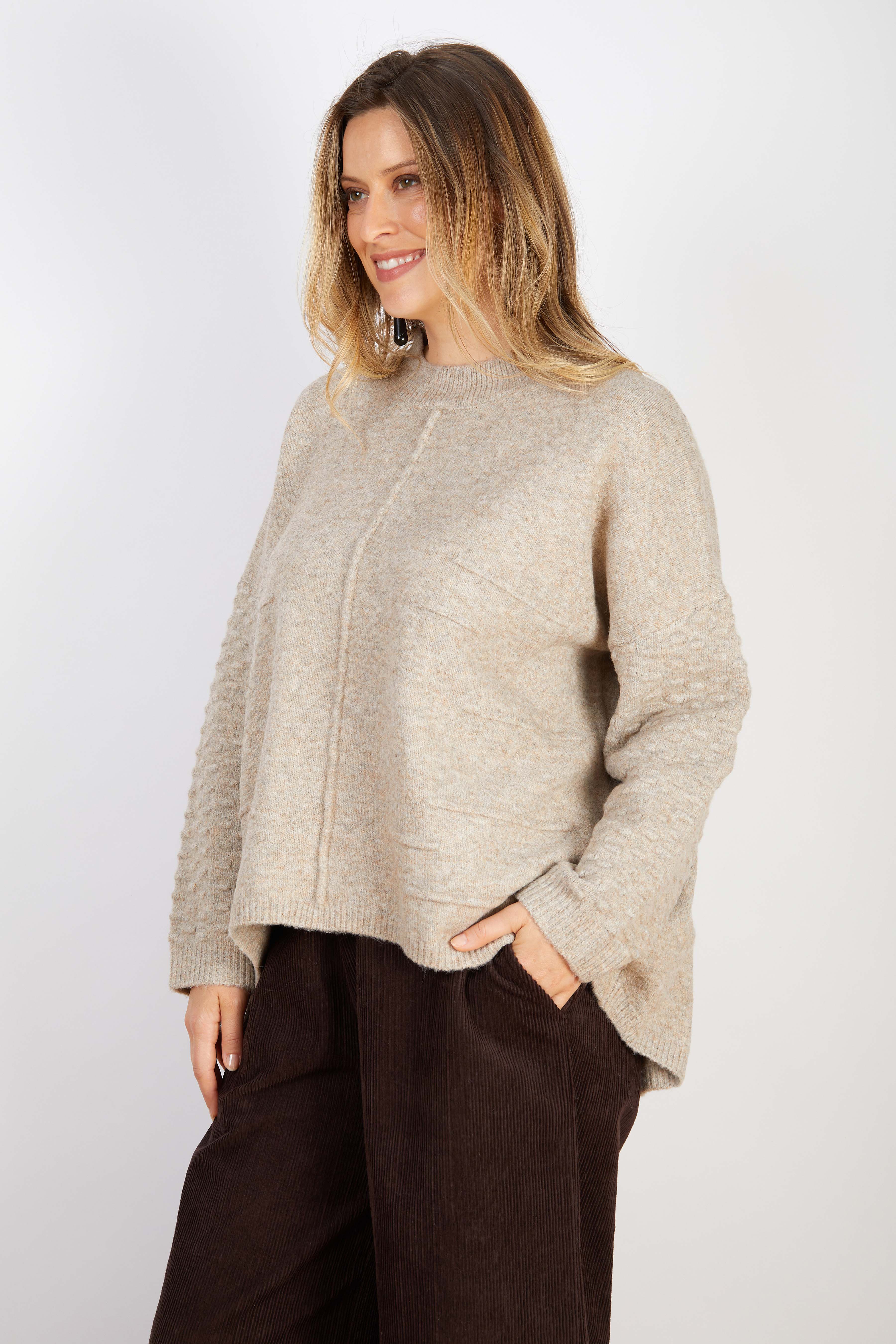 WOOL BLEND KNIT CAMEL