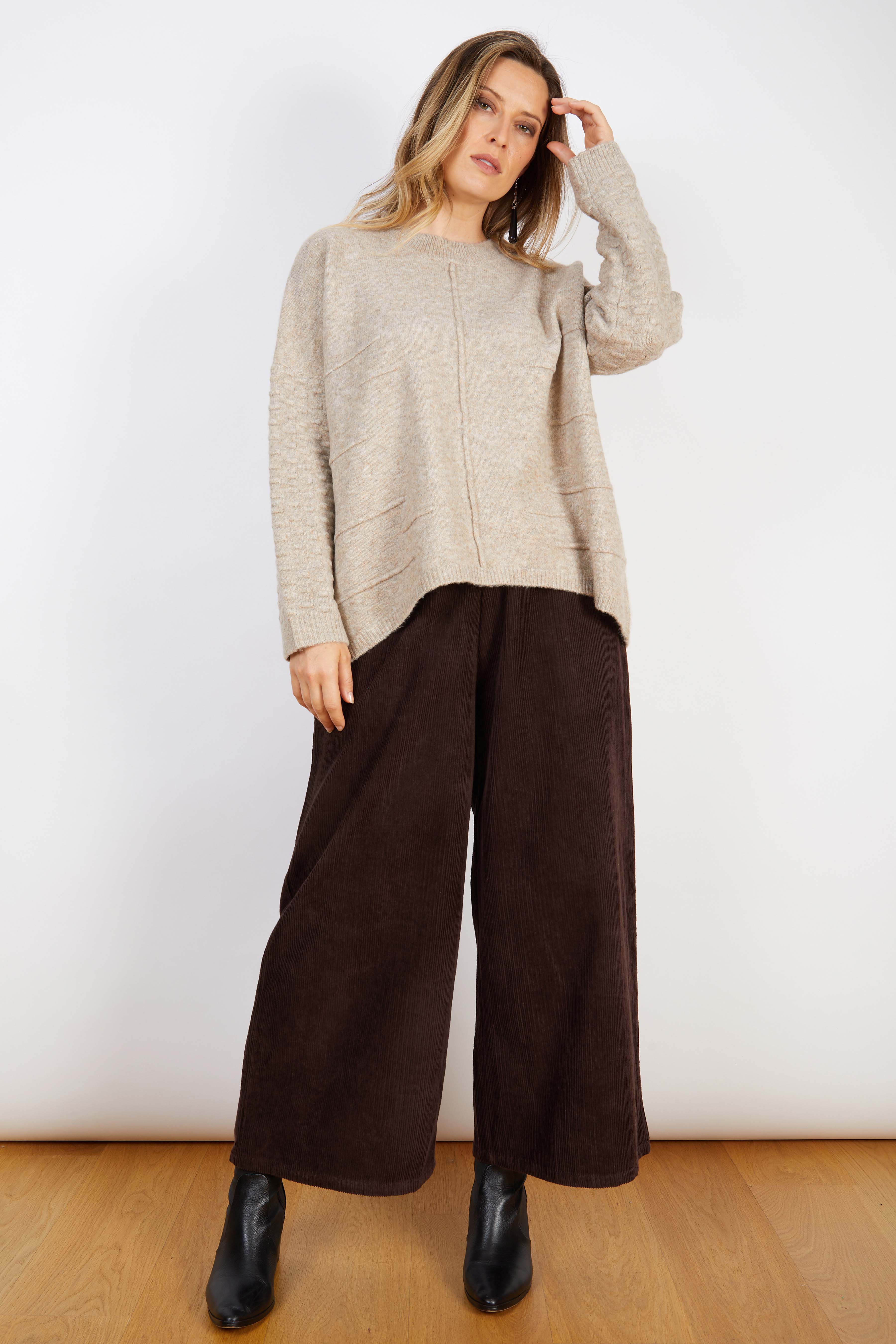 WOOL BLEND KNIT CAMEL