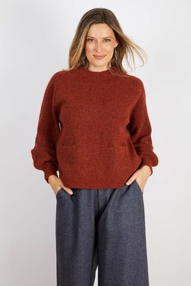 WOOL BLEND KNIT RUST