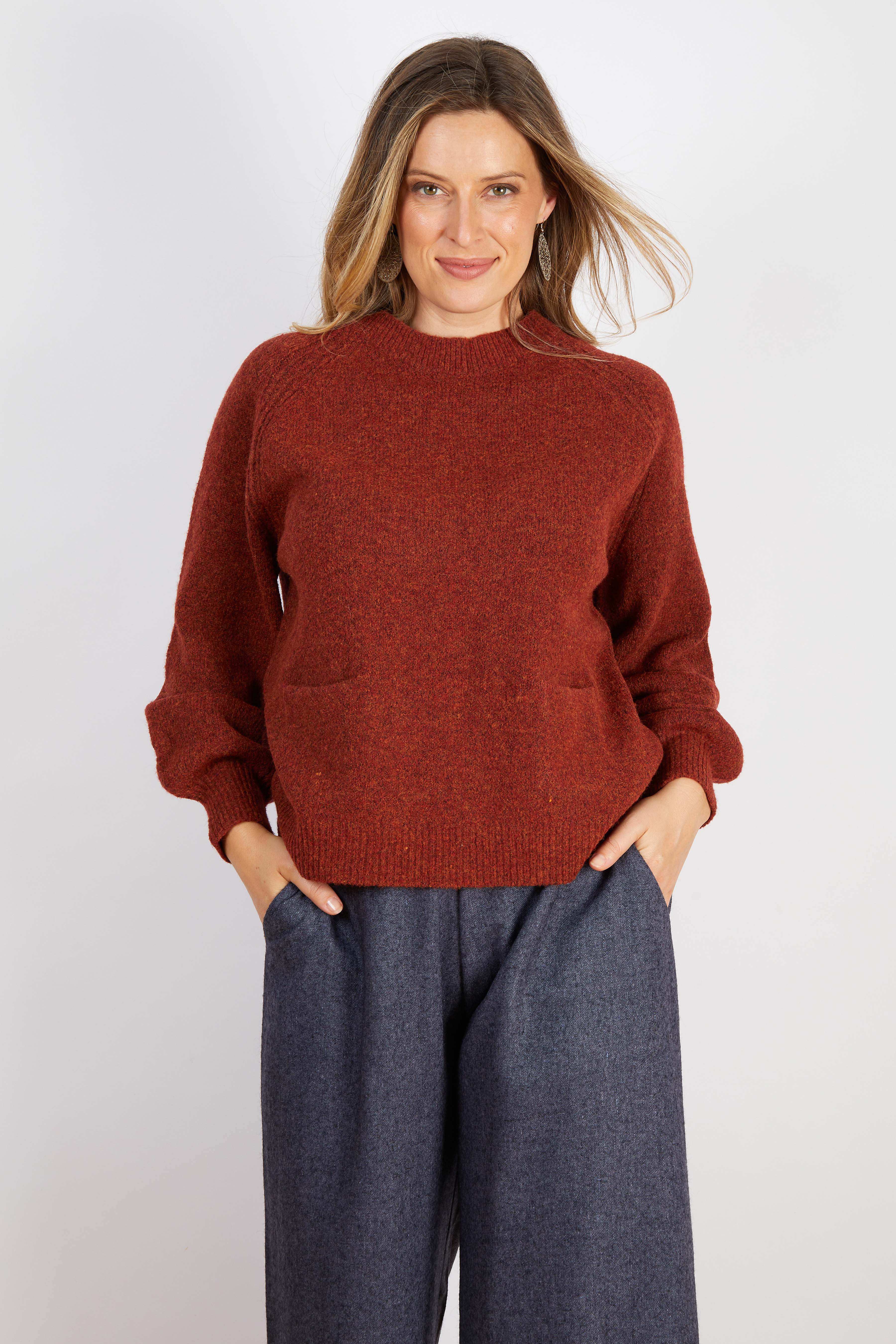 WOOL BLEND KNIT RUST